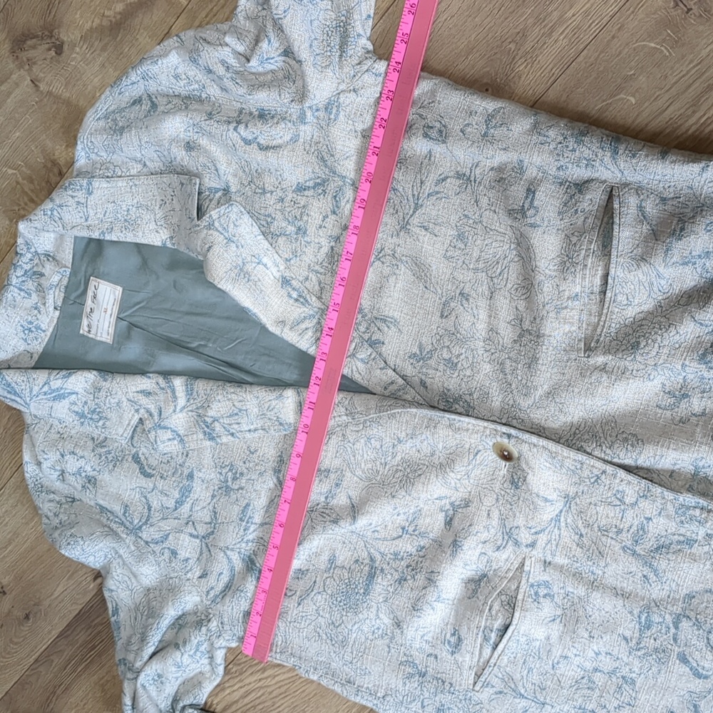 We The Free Beckett Linen Blend Floral Oversized Blazer Jacket in Sage Size XL - Picture 7 of 14